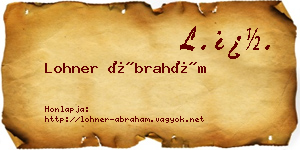 Lohner Ábrahám névjegykártya